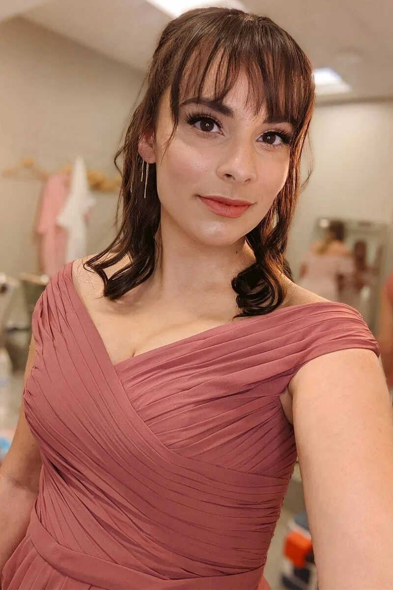 Chiffon Off-the-Shoulder Long Bridesmaid Dresses with Slit