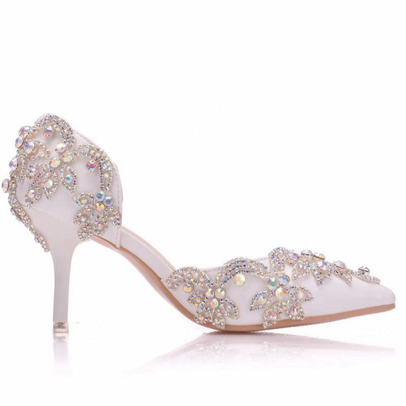 Woman's Wedding Shoes Pointed Toe rhinestone Stiletto