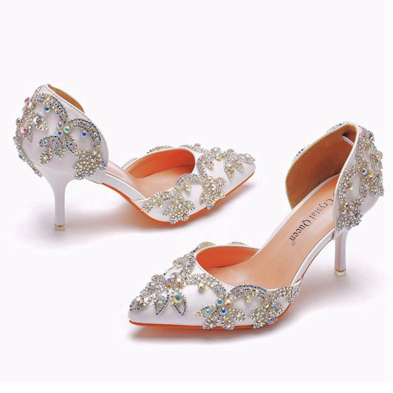 Woman's Wedding Shoes Pointed Toe rhinestone Stiletto