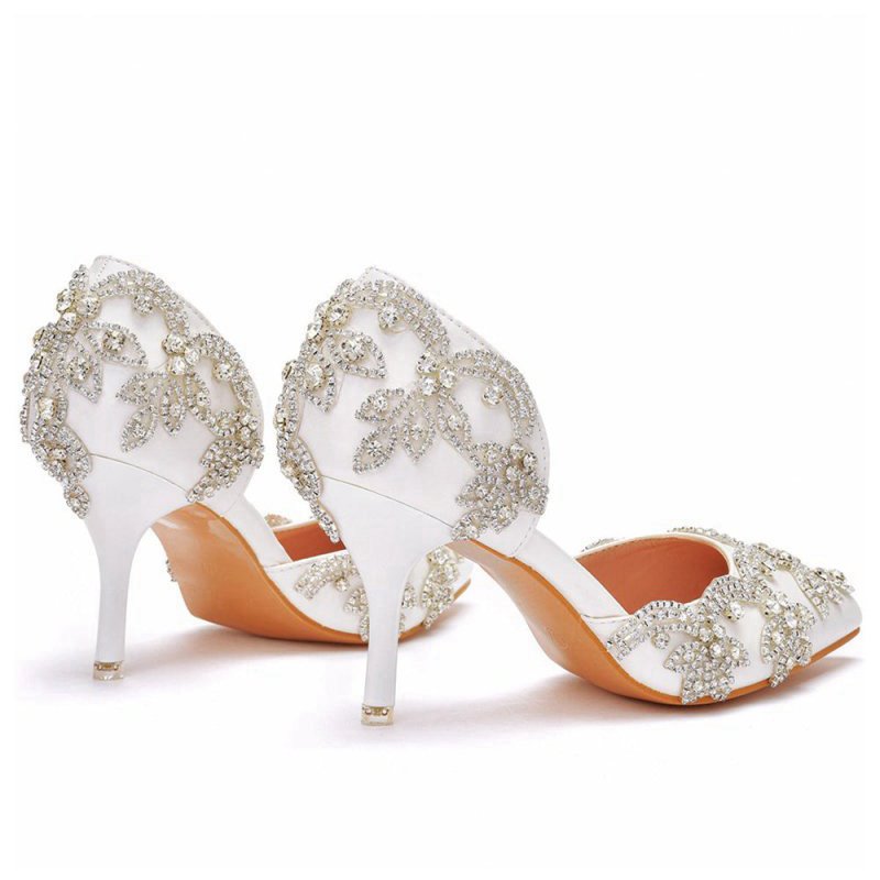 Woman's Wedding Shoes Pointed Toe rhinestone Stiletto