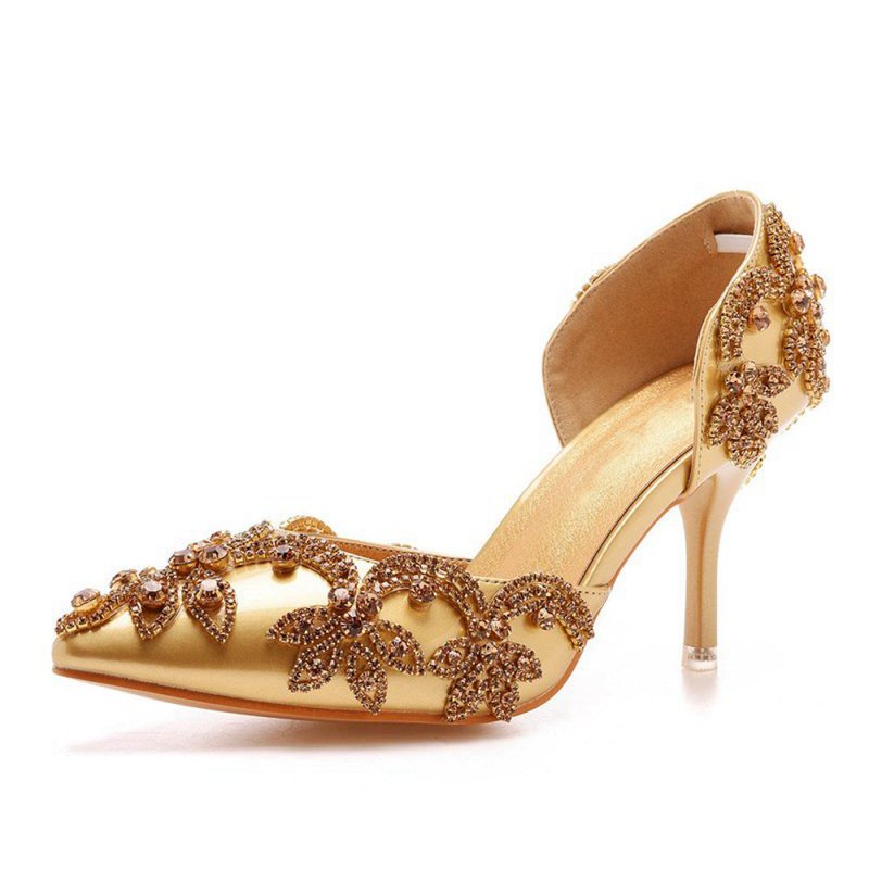 Woman's Wedding Shoes Pointed Toe rhinestone Stiletto
