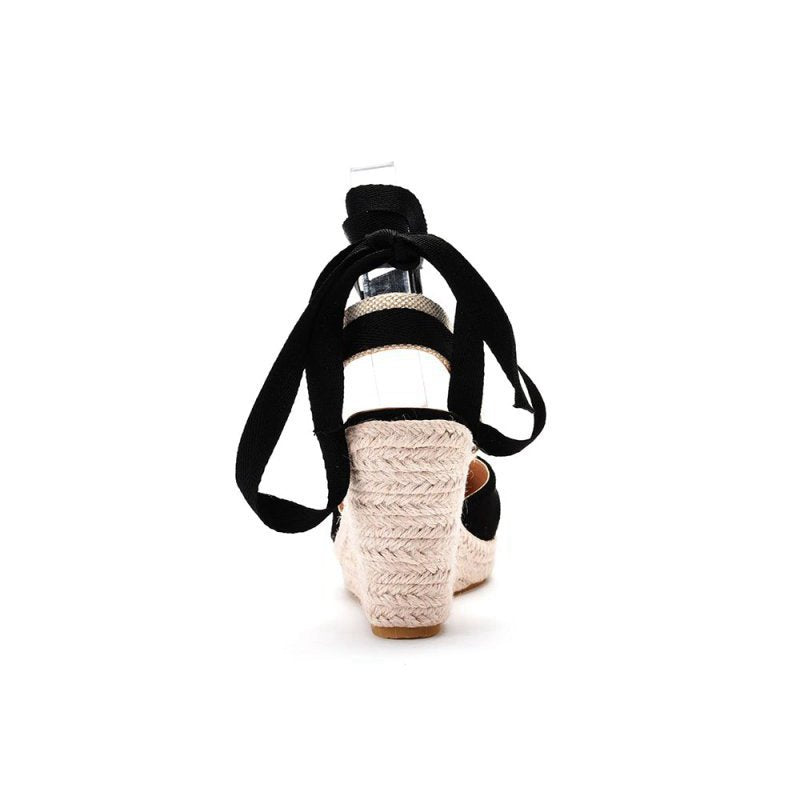 Bohemian Round Toe Platform Espadrille Wedge Heels