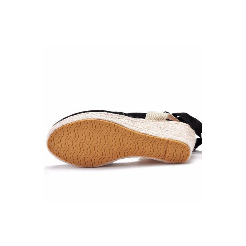 Bohemian Round Toe Platform Espadrille Wedge Heels