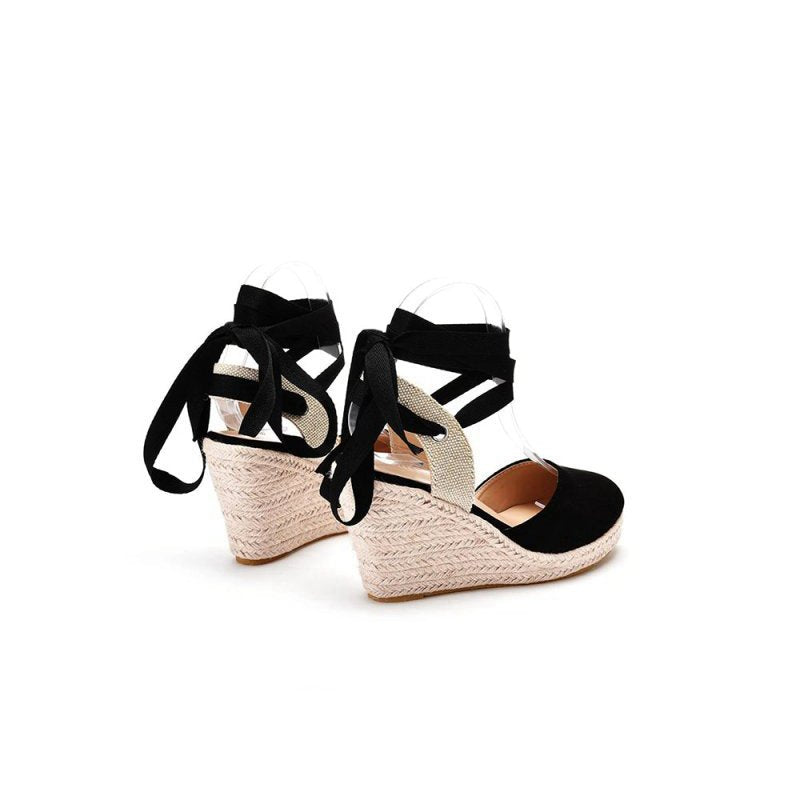 Bohemian Round Toe Platform Espadrille Wedge Heels