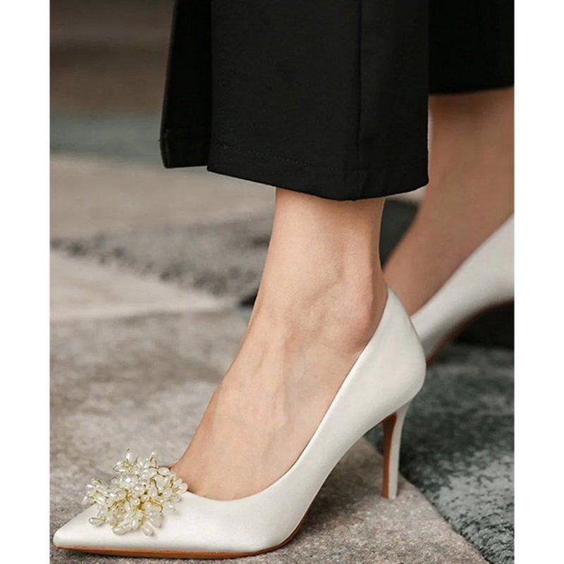 Beaded Stiletto Pointy Heels