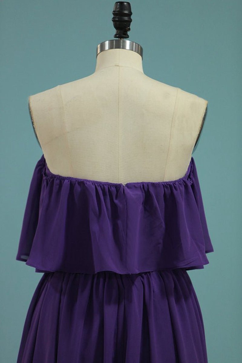 A-line Long Chiffon Off the Shoulder Mix And Match Bridesmaid Dresses