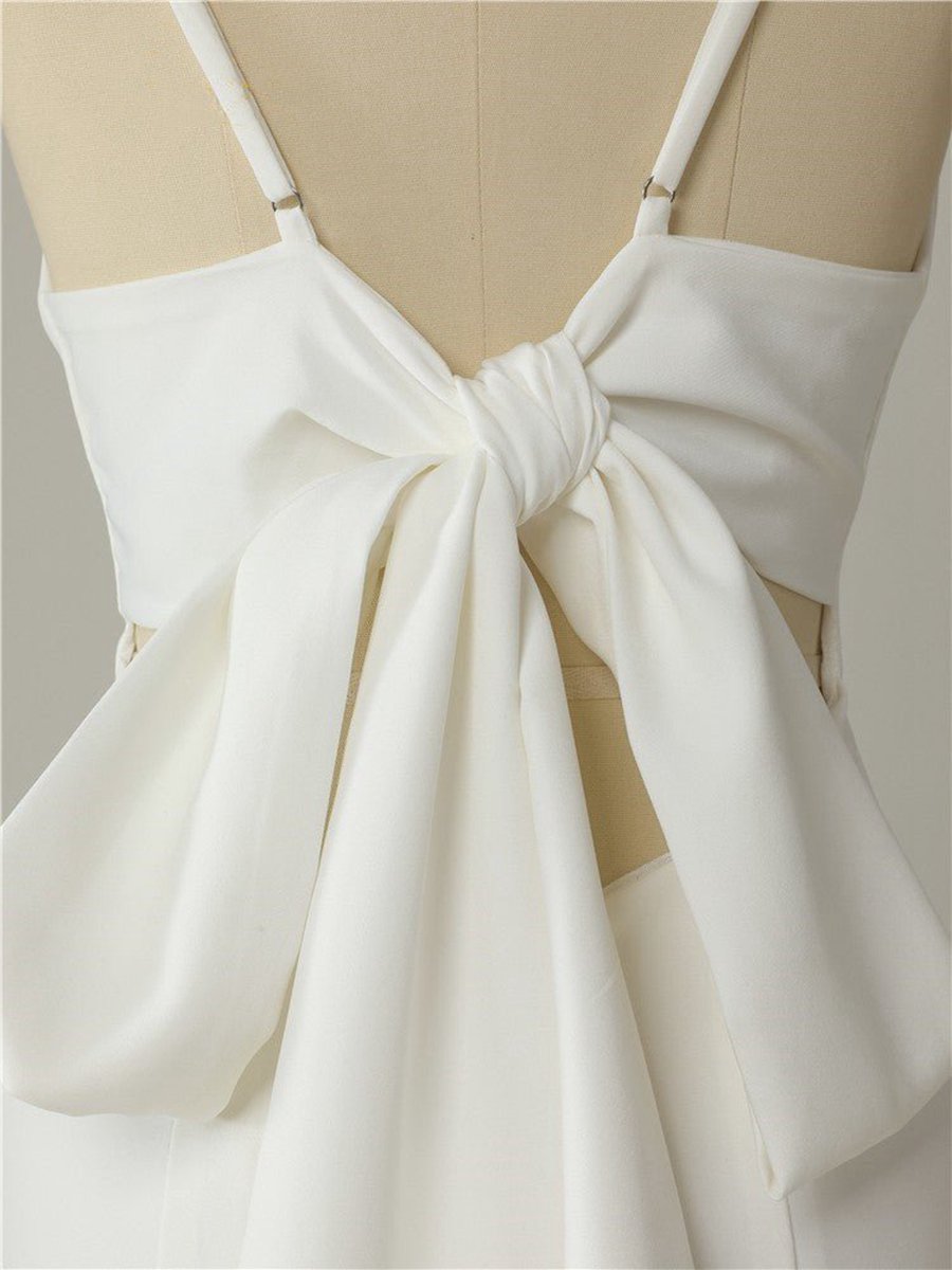 Mermaid Spaghetti Straps Backless V Neck Mermaid Wedding Dresses