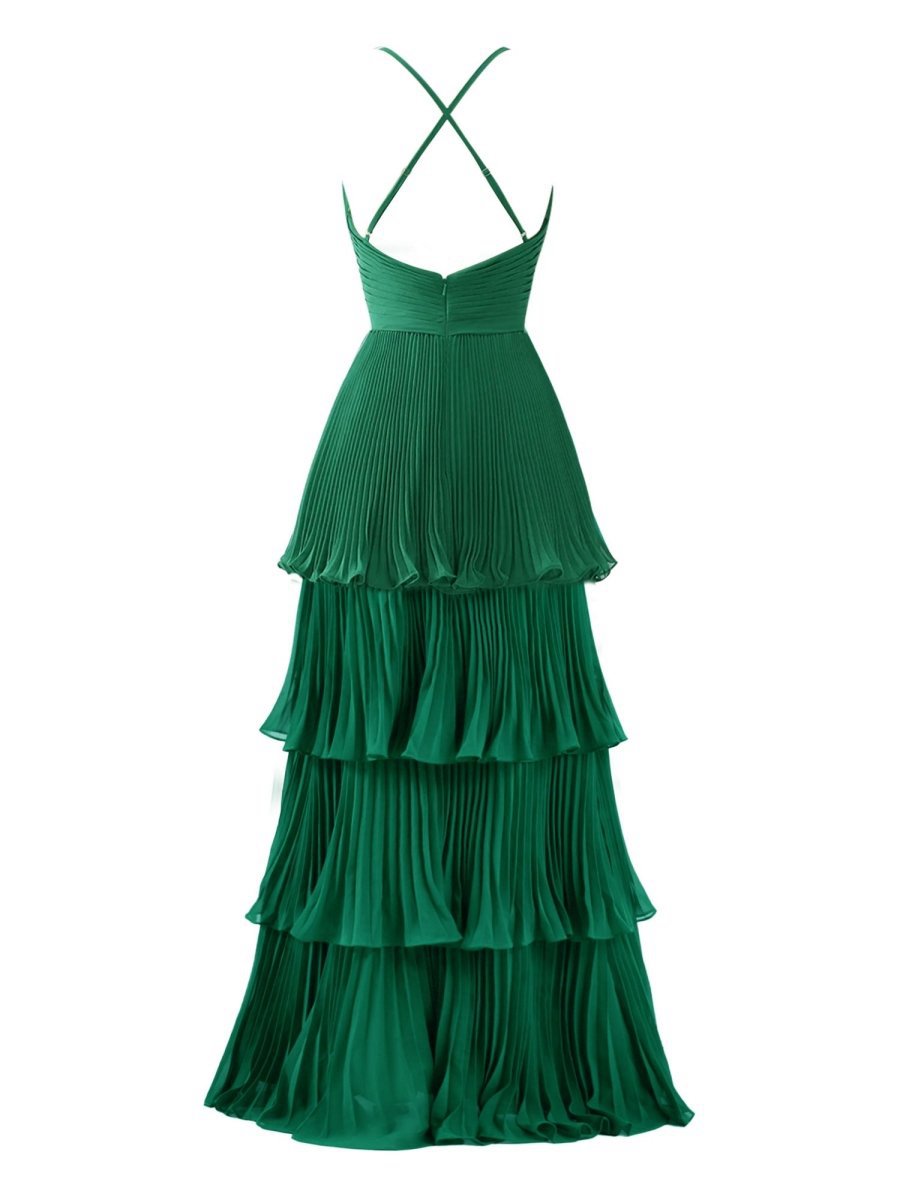 A-line Tie Floor Length Chiffon Bridesmaid Dresses