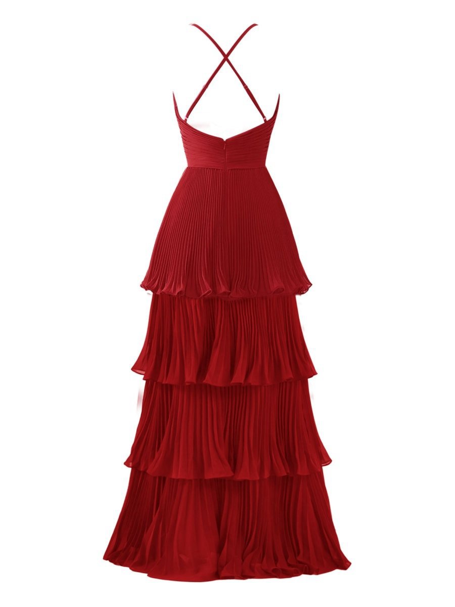 A-line Tie Floor Length Chiffon Bridesmaid Dresses