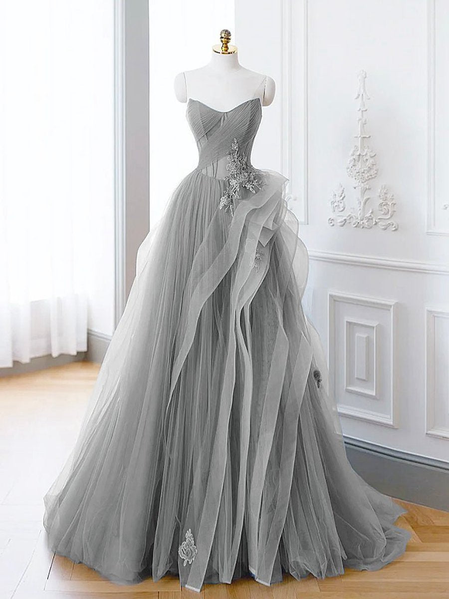 A-line Off Shoulder Long Prom Dresses Lace Long Evening Dresses