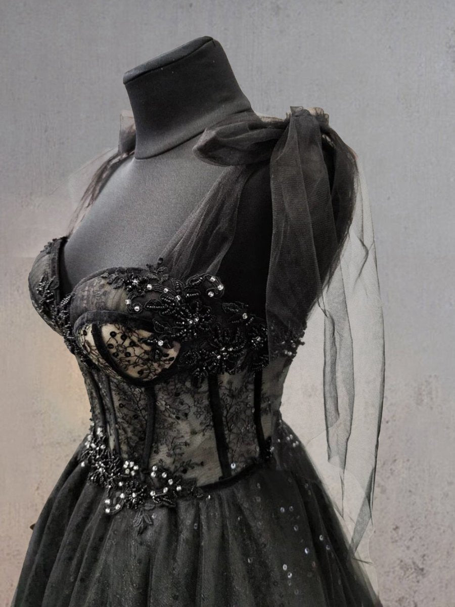 Glitter Lace Tulle Sweetheart Corset Court Wedding Dresses