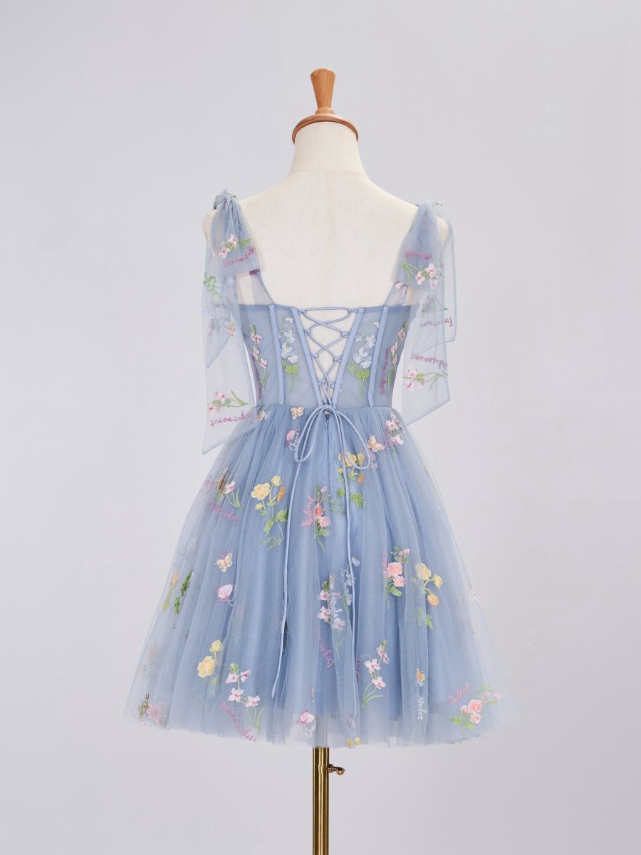 Trendy A-line Spaghetti Straps Short Homecoming Dresses with Embroidery