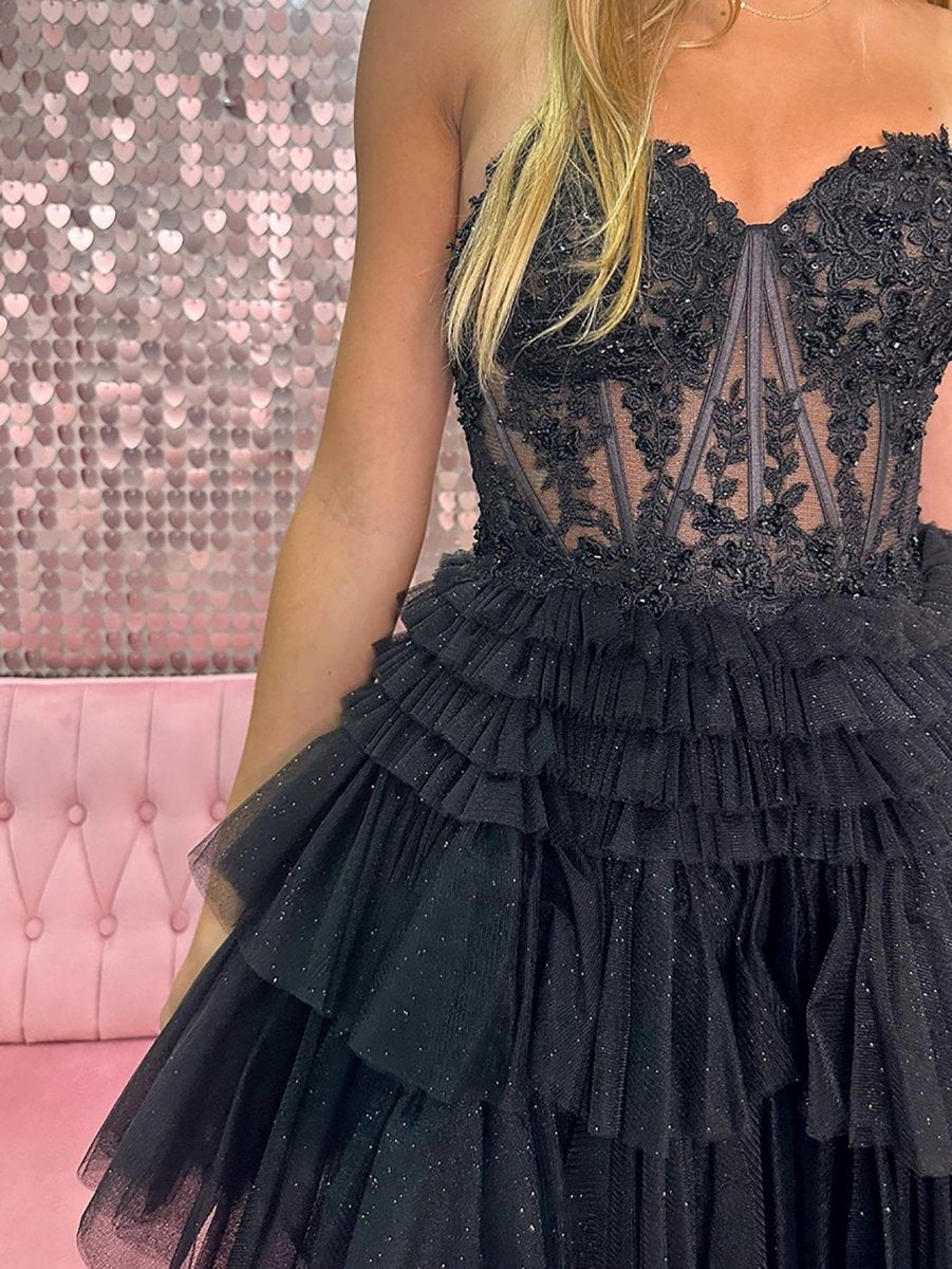 A-line Sweetheart Homecoming Dresses with Ruffles