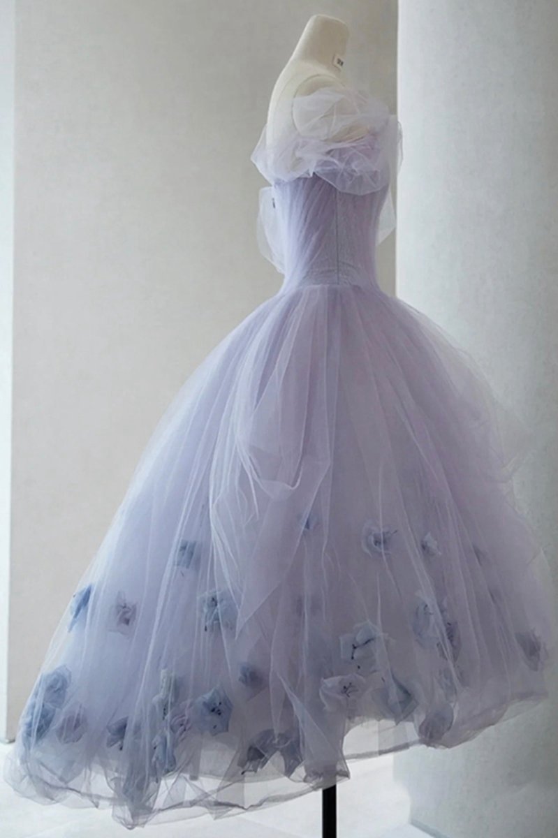 Tulle Short A-line Prom Dresses Cute Off the Shoulder Party Dresses