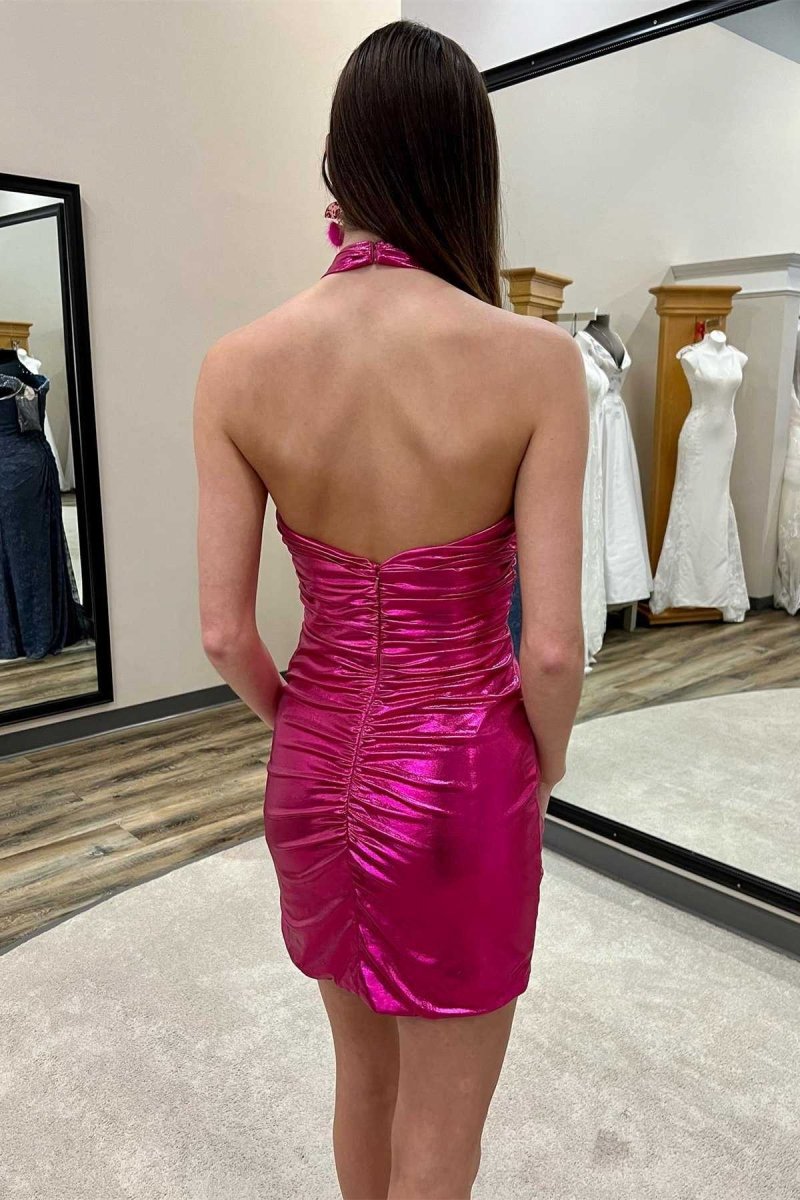 Halter Ruched Short Party Dresses