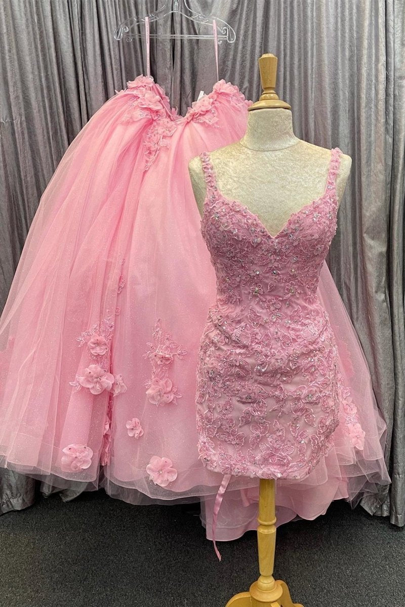Tulle Floral Appliques Sweetheart Lace-Up Quinceanera Dresses