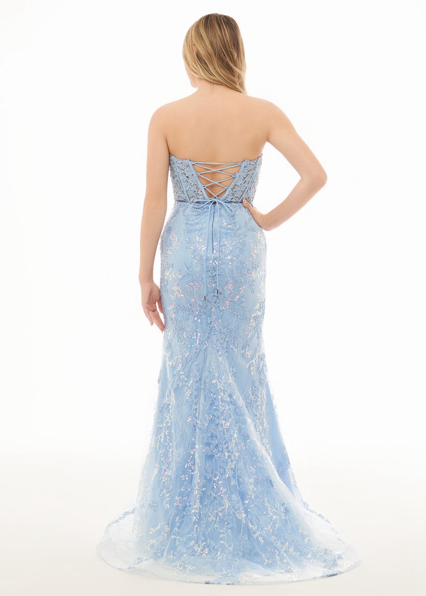 Sweetheart Lace Appliques Mermaid Long Prom Dresses