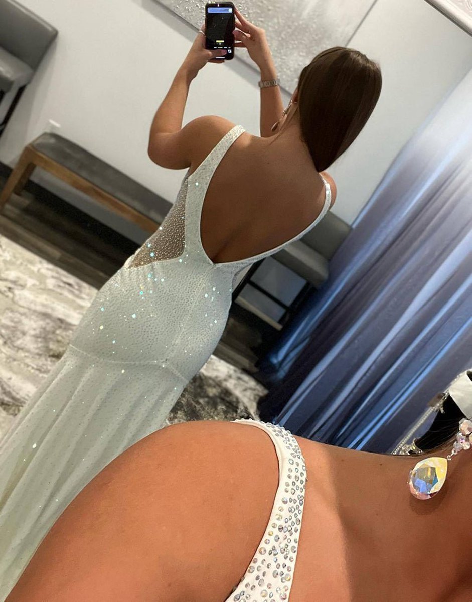 Mermaid V-Neck Beaded Long Prom Dresses