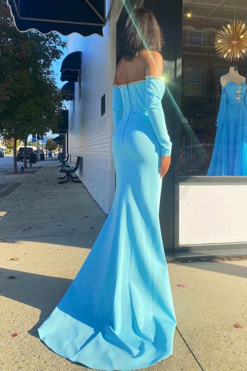 Off-the-Shoulder Long Sleeve Mermaid Formal Dresses