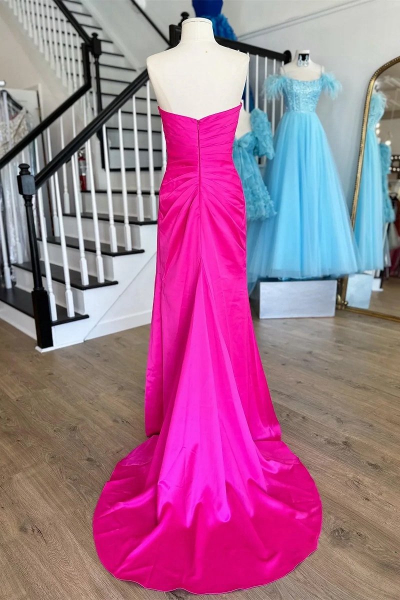 Beaded Sweetheart Mermaid Long Formal Dresses with Slit