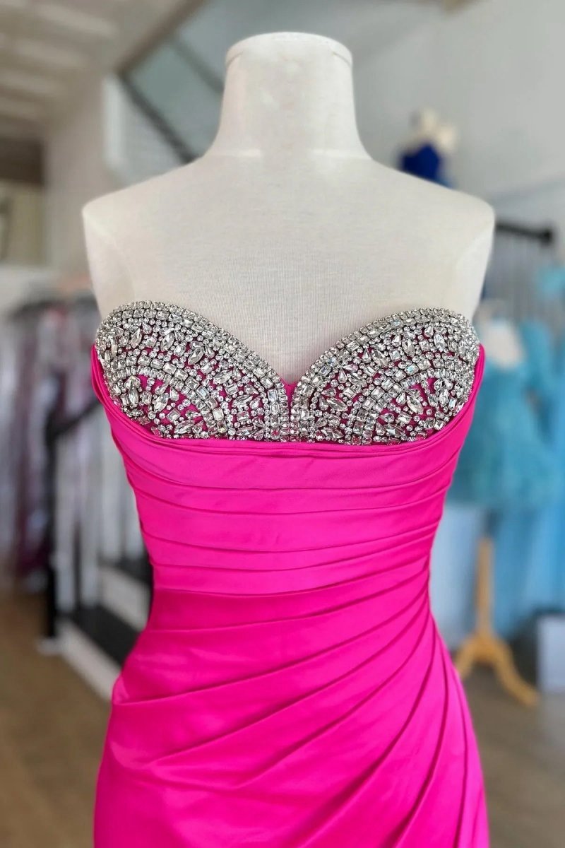 Beaded Sweetheart Mermaid Long Formal Dresses with Slit