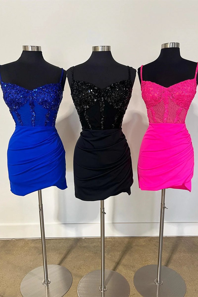 Sparkly Corset Sequin Tight Homecoming Dresses