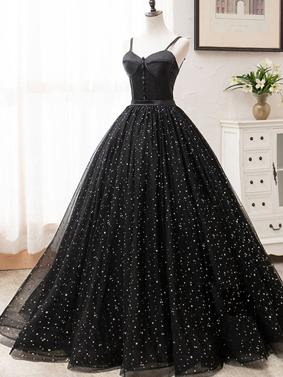 V Neck Glitter Long Prom Dresses