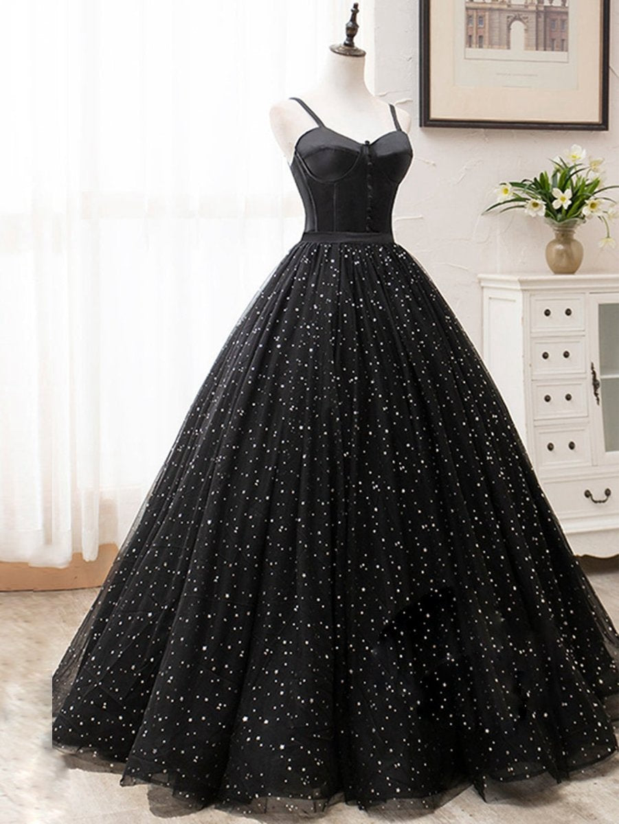 V Neck Glitter Long Prom Dresses