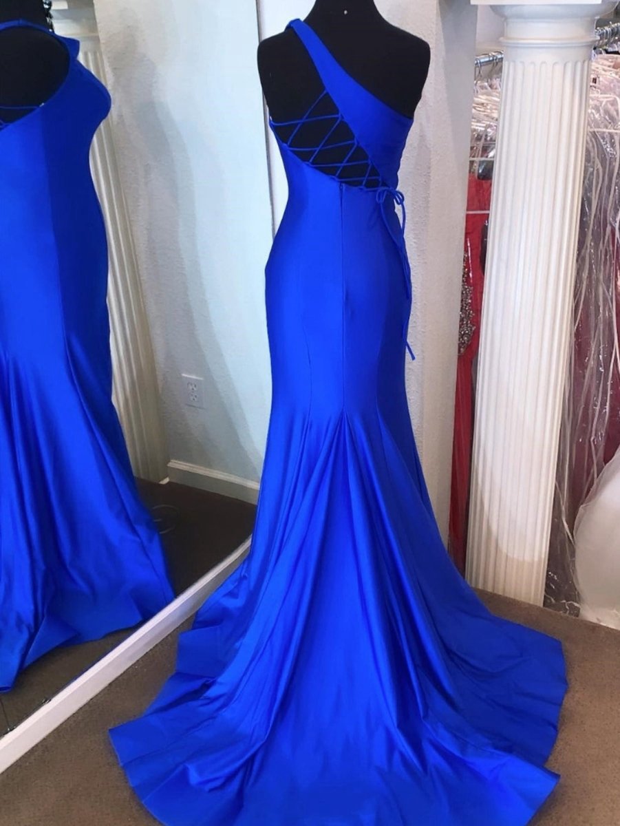 Mermaid One Shoulder Long Prom Dresses