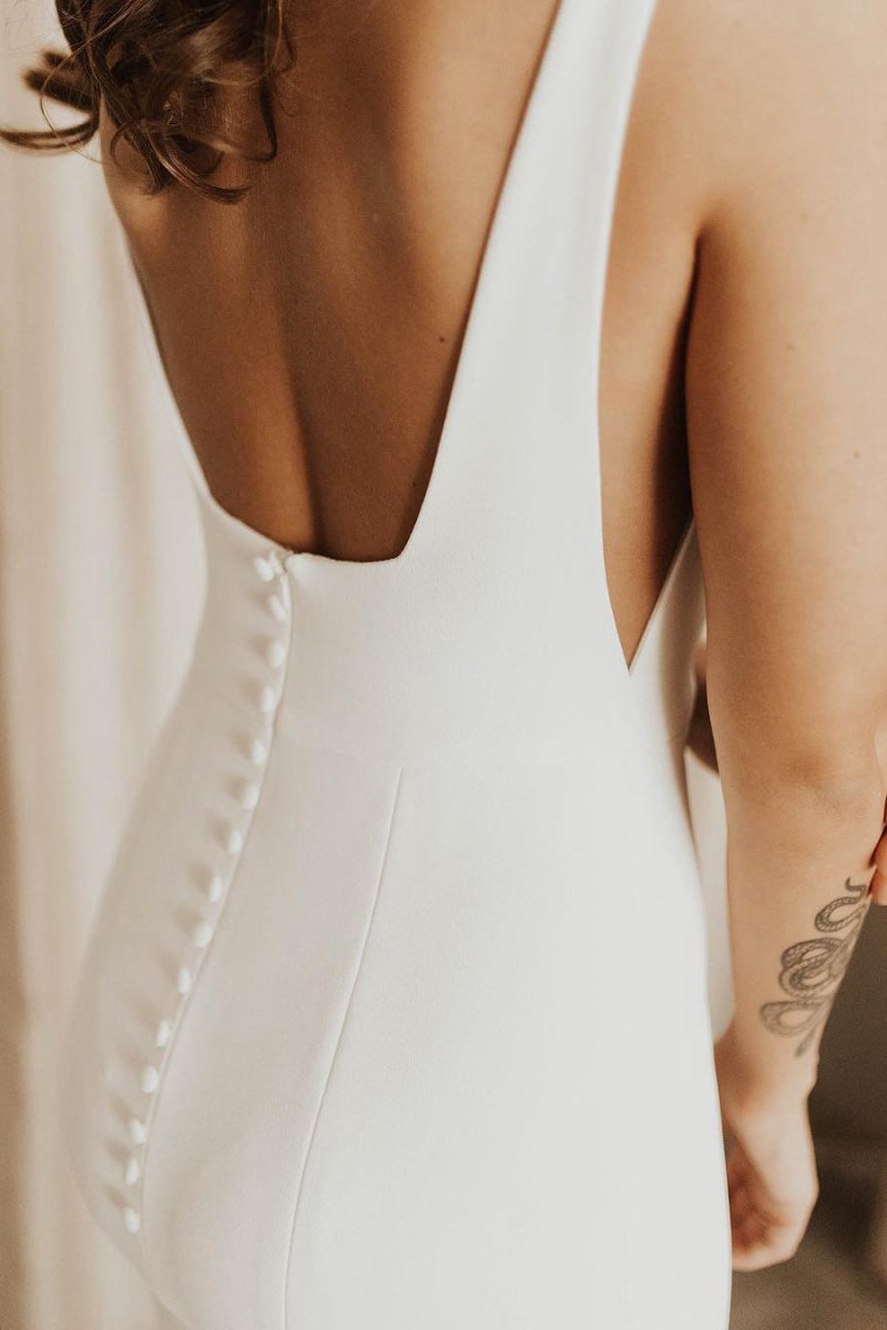 Long Square Neck Mermaid Wedding Dresses