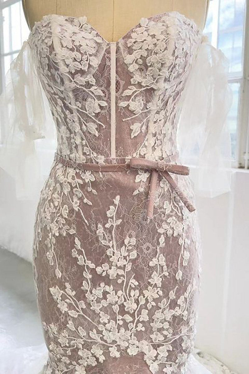 Sweetheart Corset Mermaid Wedding Dresses with Appliques