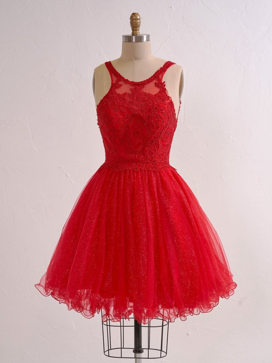 Embellished Embroidery Tulle Short Cocktail Dresses