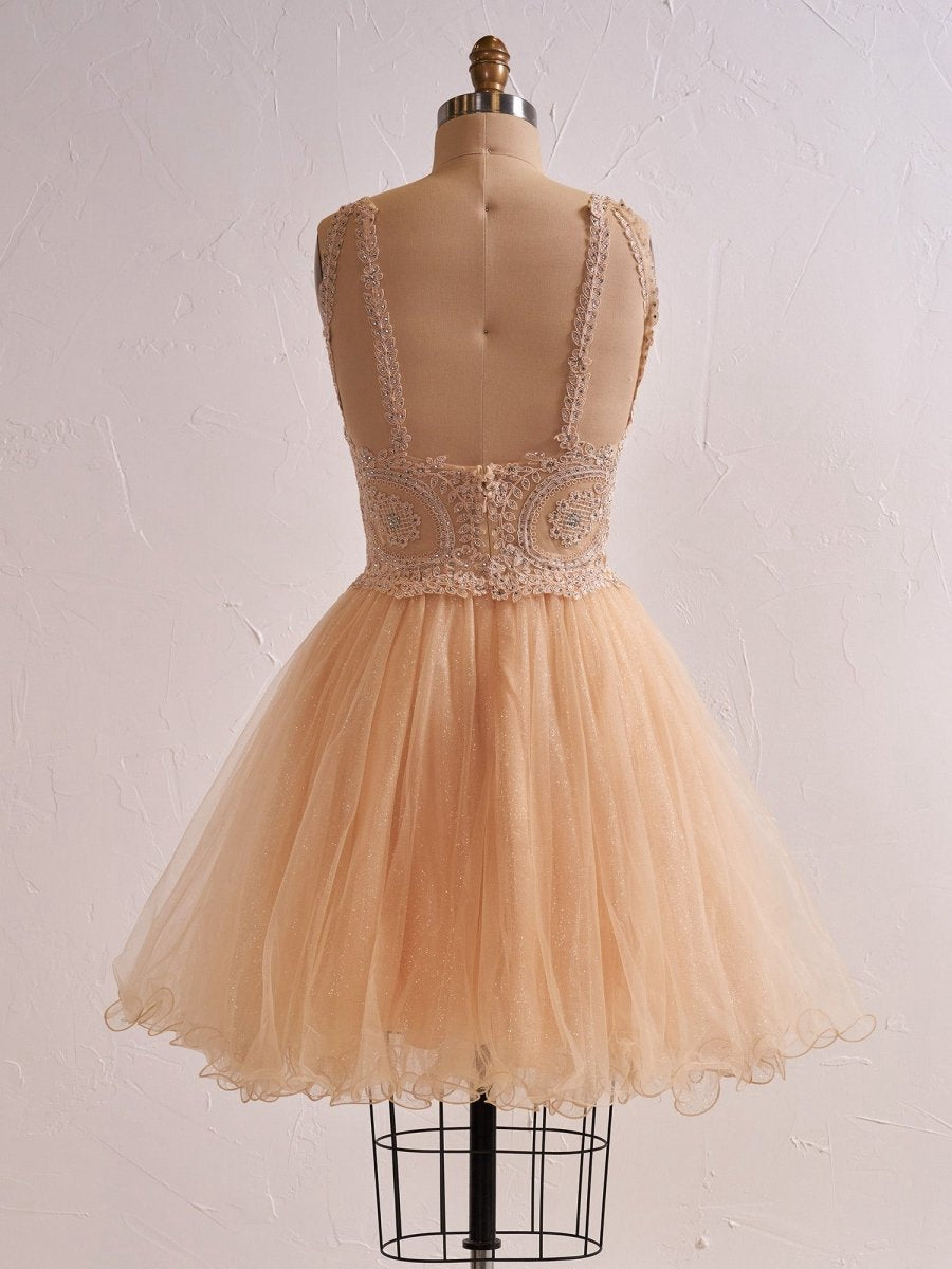 Embellished Embroidery Tulle Short Cocktail Dresses