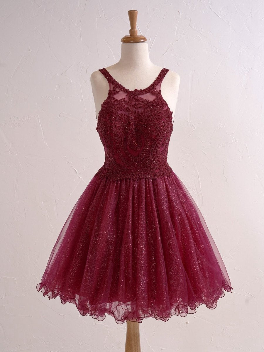 Embellished Embroidery Tulle Short Cocktail Dresses