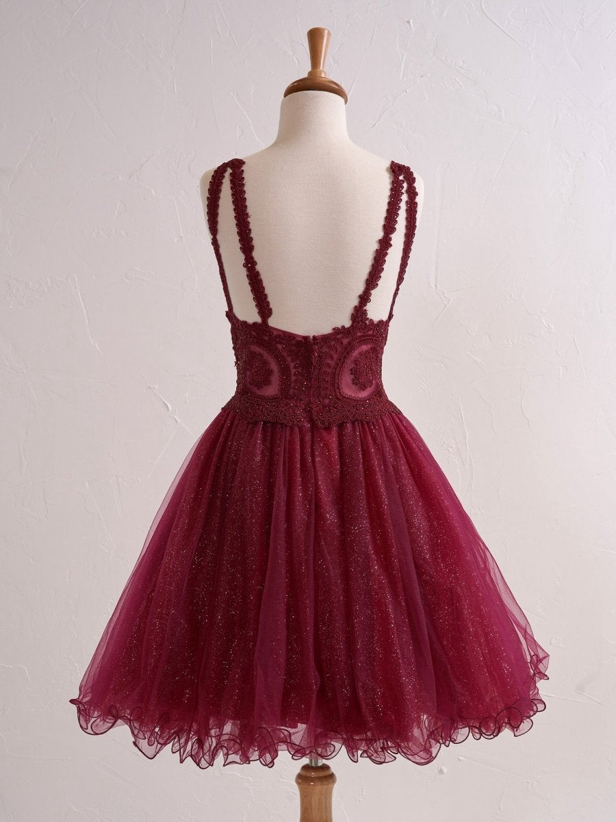 Embellished Embroidery Tulle Short Cocktail Dresses