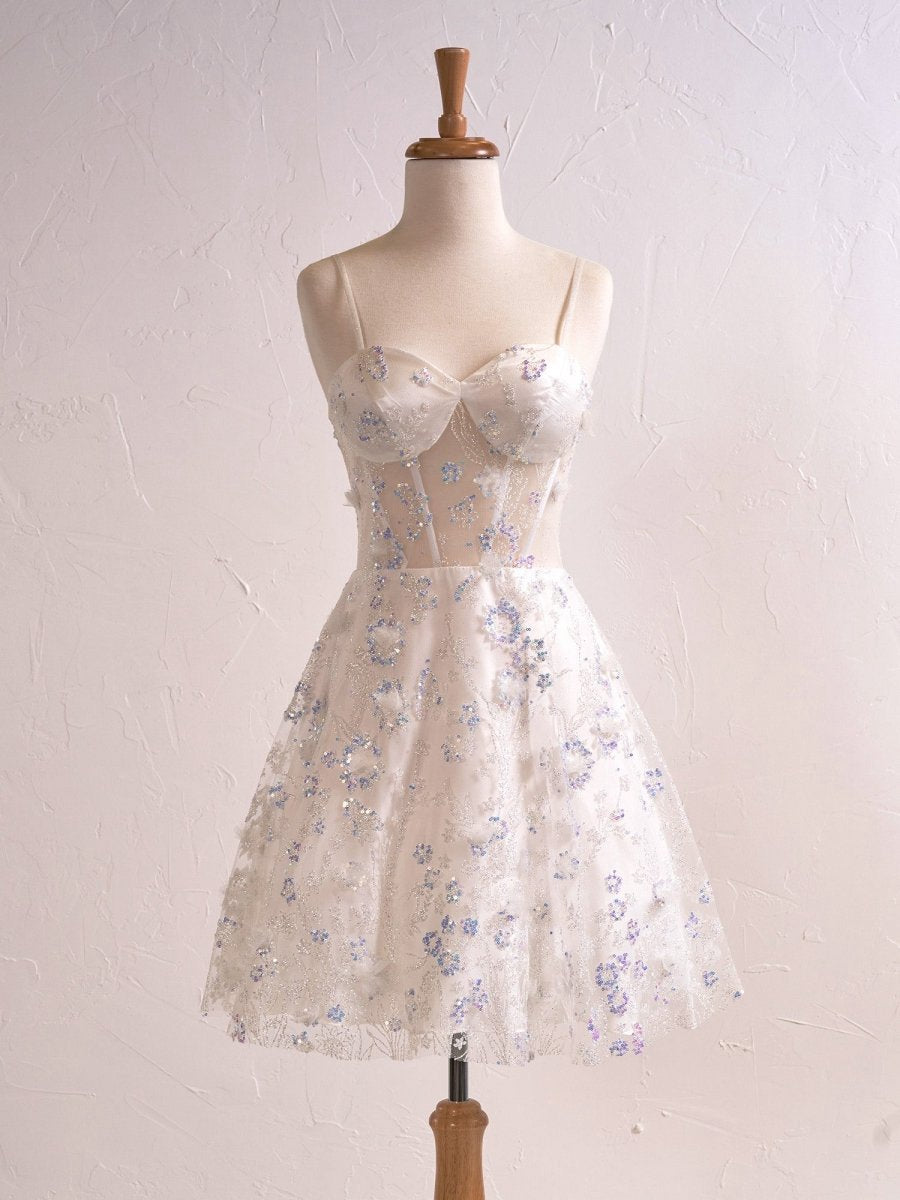 Floral Strapless Sweetheart Short Cocktail Dresses