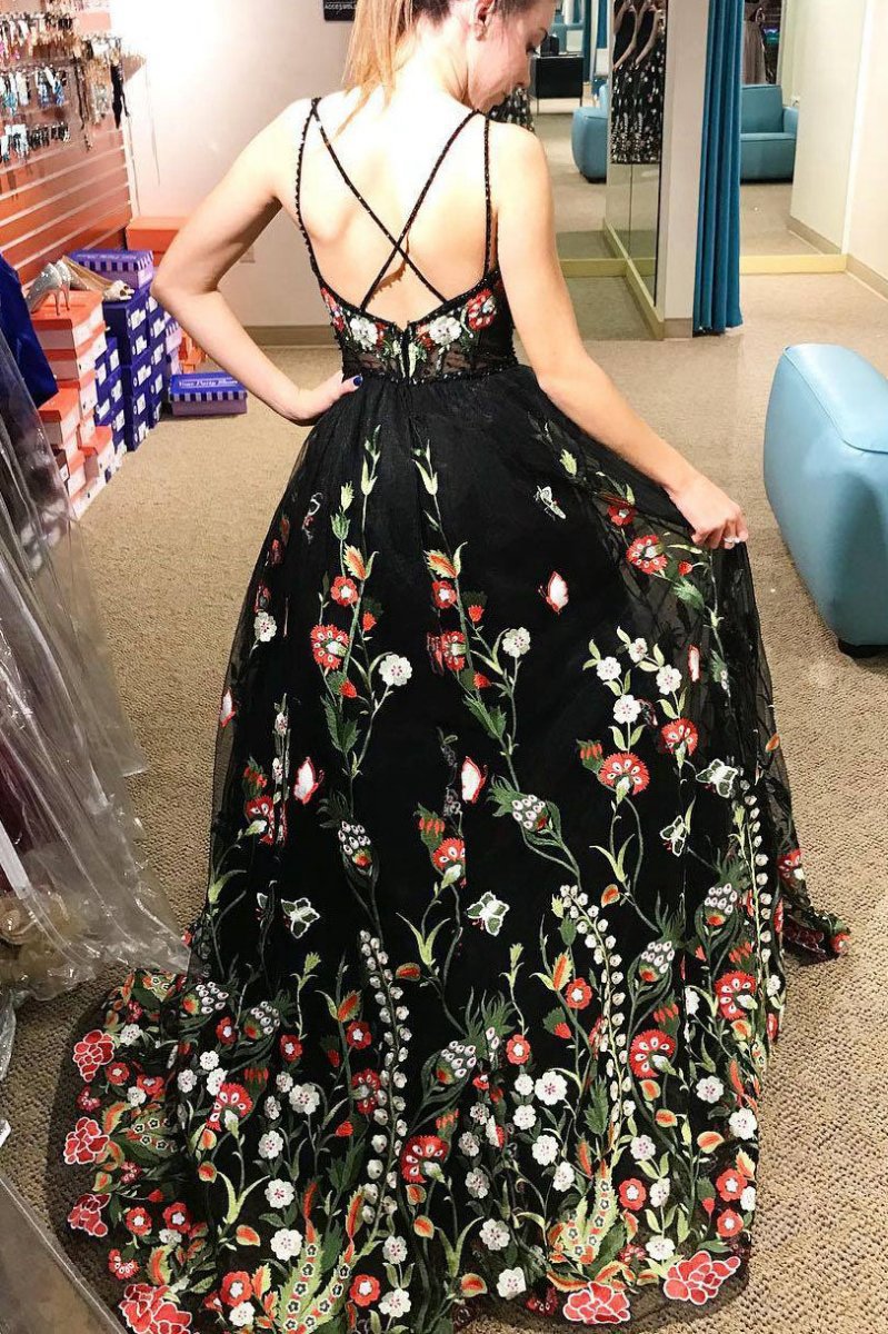 Gorgeous Floral EmbroideProm Dresses