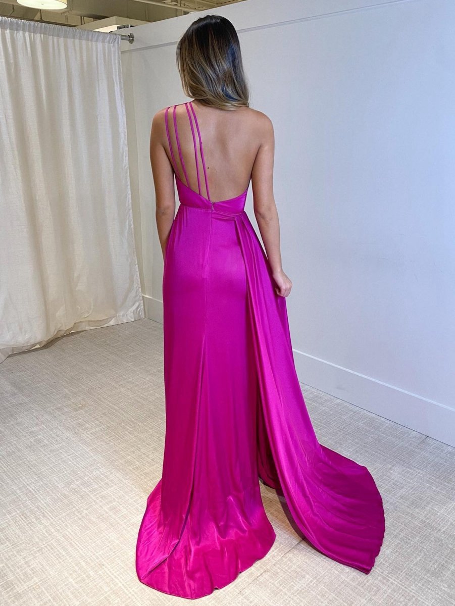 Mermaid One Shoulder Long Prom Dresses