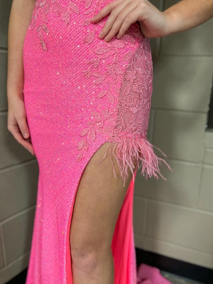 Mermaid V Neck Backless Tight Long Prom Dresses with Slit