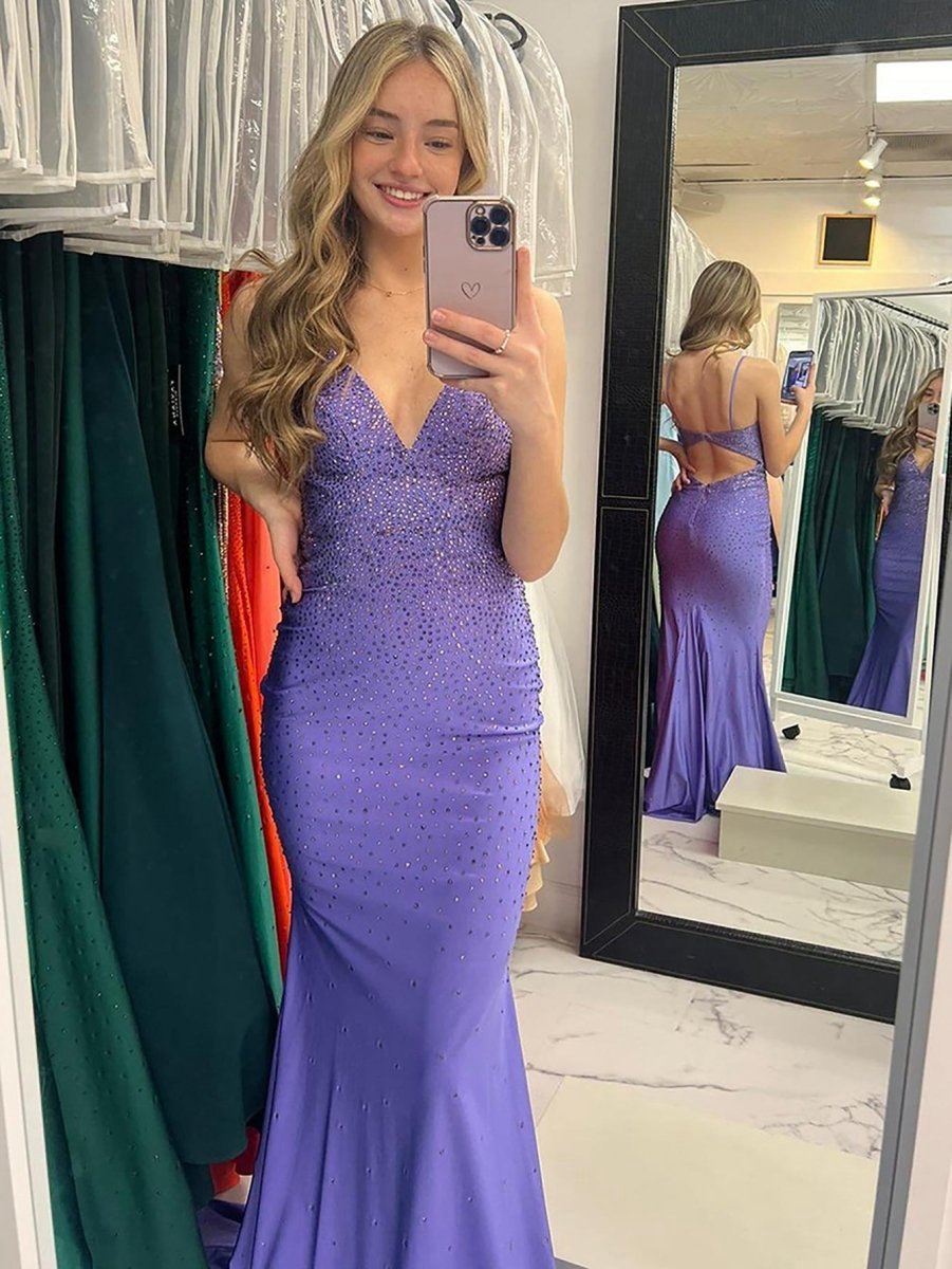 Mermaid V-Neck Long Prom Dresses