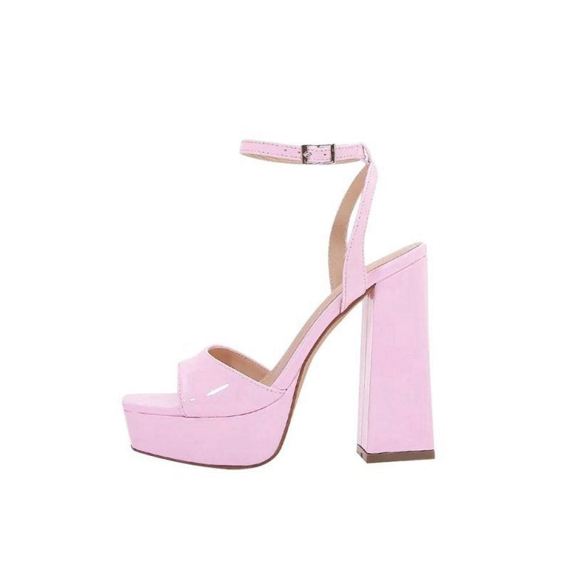 Chunky One Strap High Heel Sandals