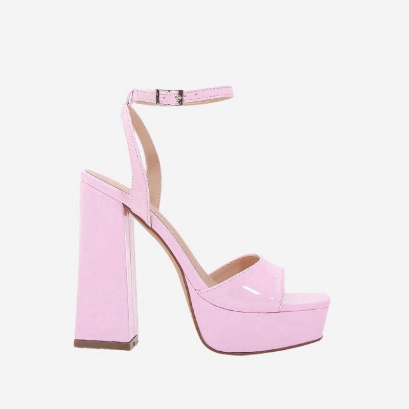 Chunky One Strap High Heel Sandals