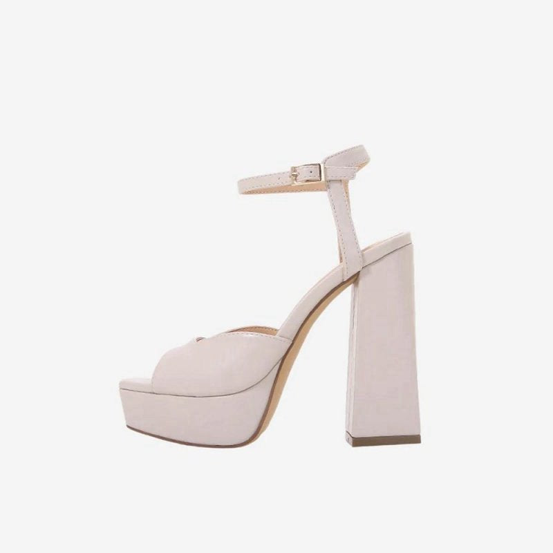 Chunky One Strap High Heel Sandals
