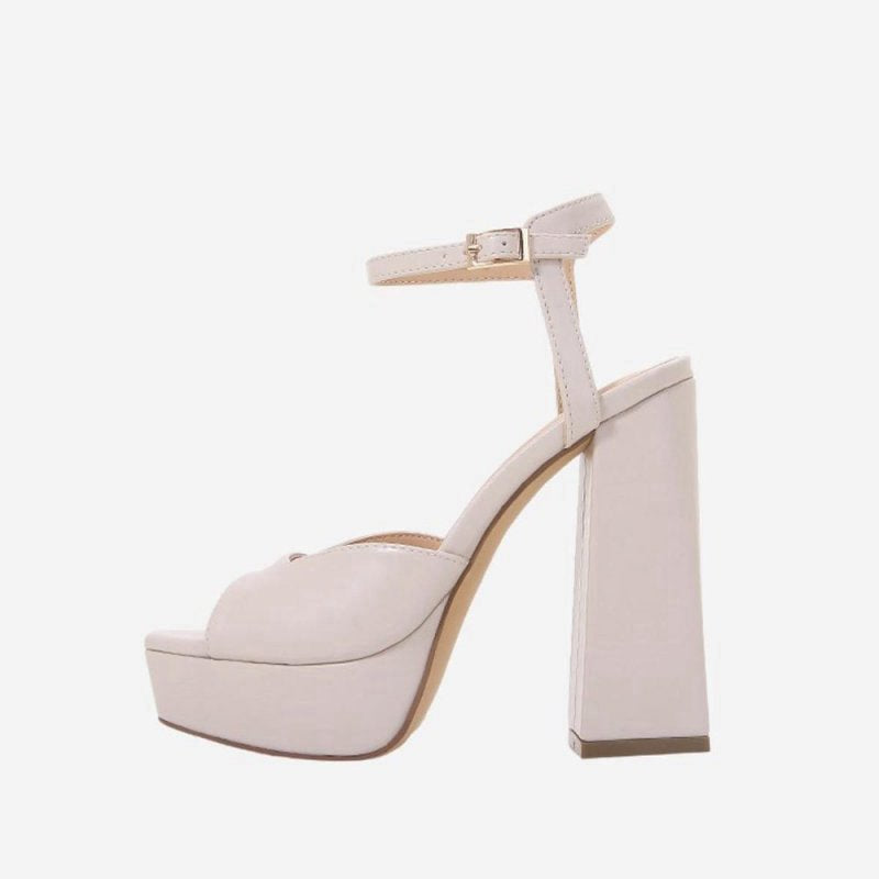 Chunky One Strap High Heel Sandals