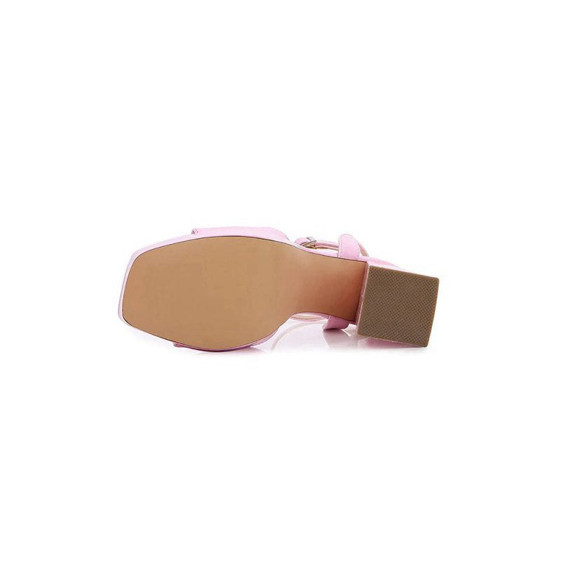 Chunky Heeled Ankle Strap Platform Sandal