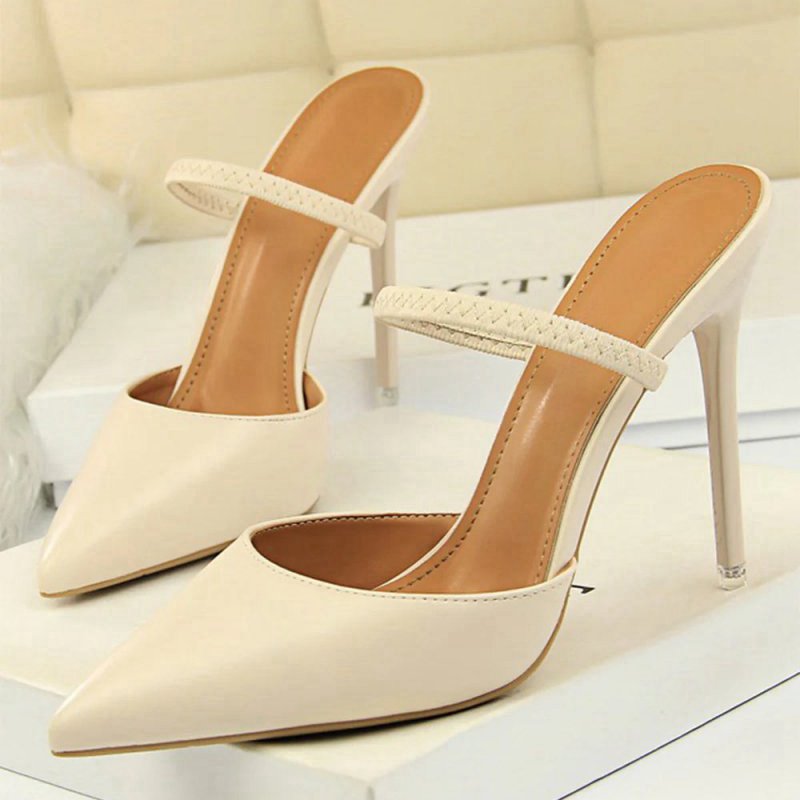 Apricot Stiletto Pointy Heels