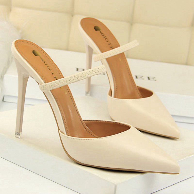 Apricot Stiletto Pointy Heels