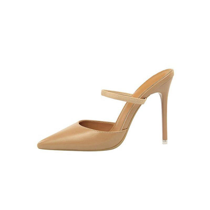Apricot Stiletto Pointy Heels