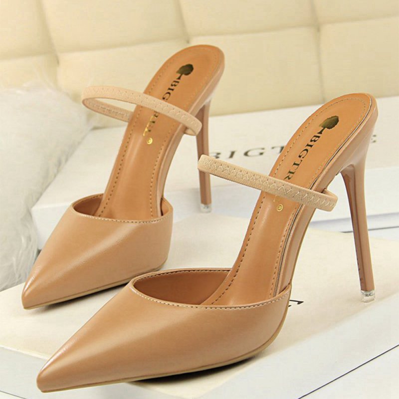 Apricot Stiletto Pointy Heels