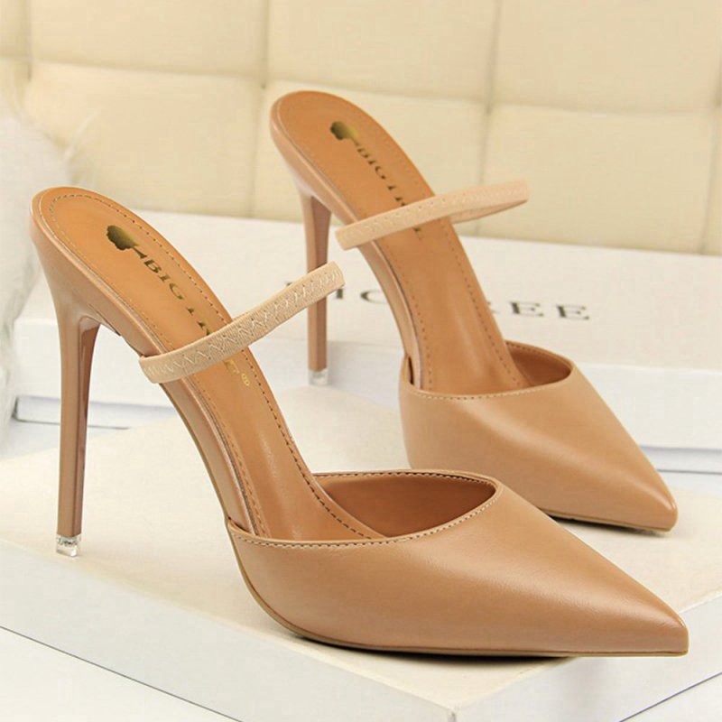 Apricot Stiletto Pointy Heels